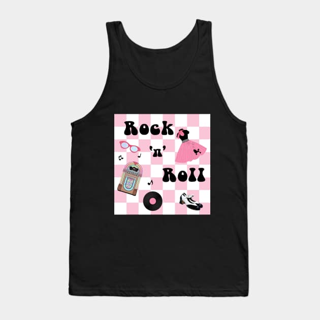 Rock and Roll Pink Tank Top by KarwilbeDesigns